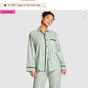 Victoria's Secret Green flannel  Pajama Set